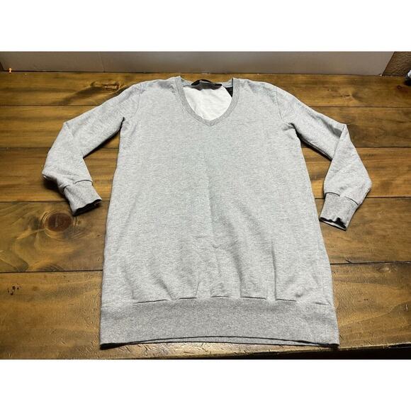 Norma Kamali Dress Sweatshirt Knit Tunic V Neck Casual Comfy Minimalist S - Picture 1 of 7
